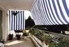 Kit completo Balcn-II con toldo de sol 270 x 140 cm rayas blanco azul