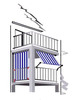 Kit completo Balcn-II con toldo de sol 270 x 140 cm rayas blanco azul