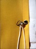 Toldo de sol vertical 230x140 cm - rayas de bloco verticales amarillo-blanco