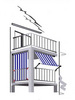 Toldo de sol vertical 230x140 cm - rayas de bloco verticales azul-blanco