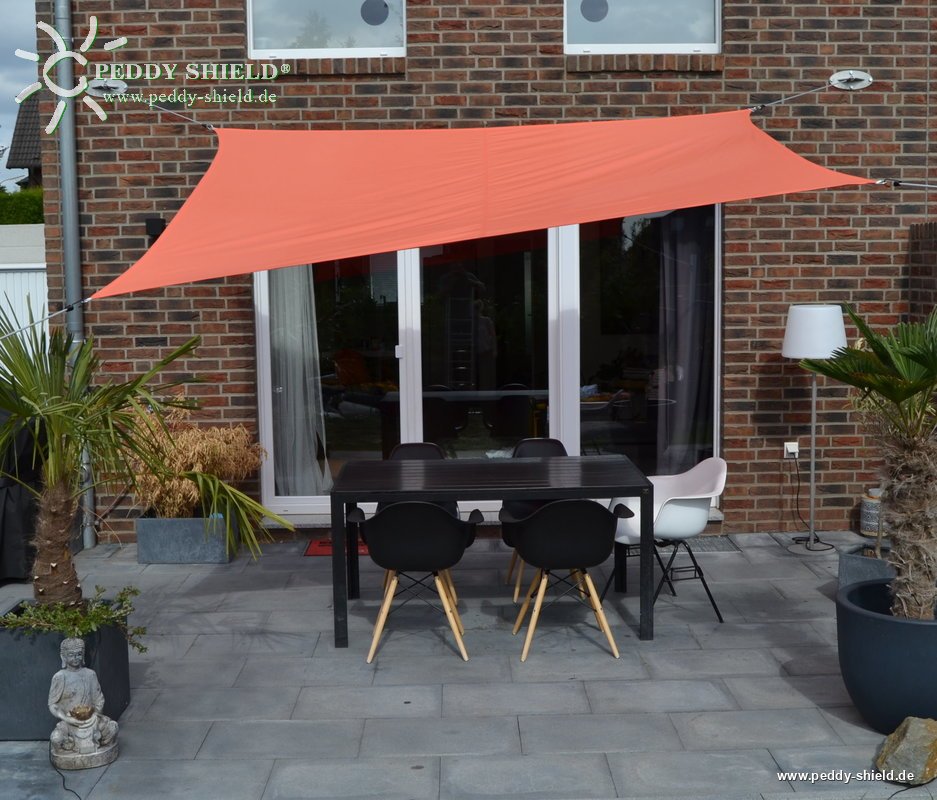 Toldo / vela rectangular  - 2,5 x 3 m - color uni terracotta