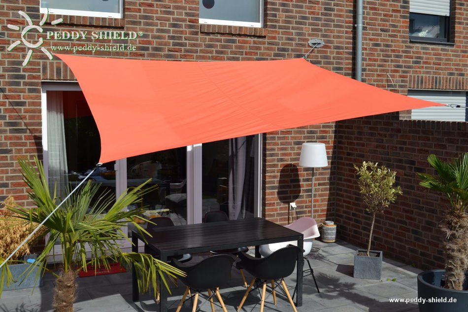 Toldo / vela rectangular  - 2,5 x 3 m - color uni terracotta