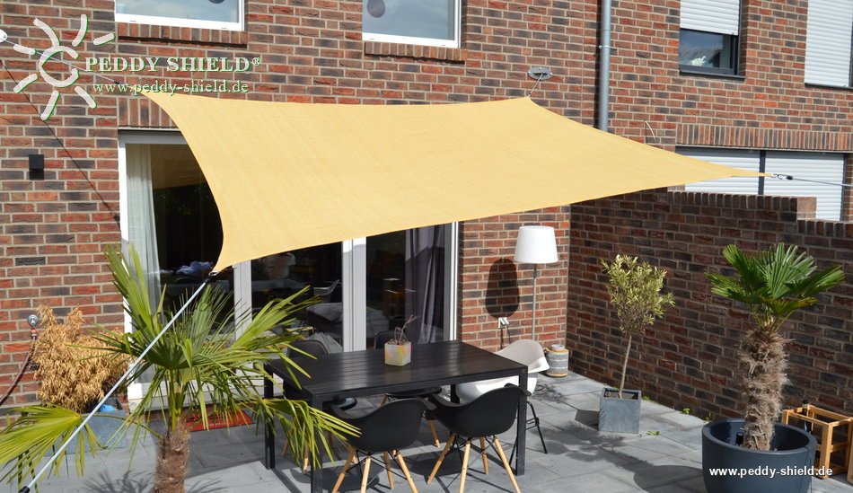 Toldo / vela rectangular  - 2,5 x 3 m - lona sombral - color de trigo