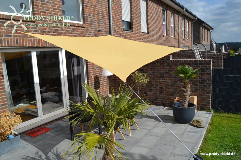 Toldo / vela rectangular  - 2,5 x 3 m - lona sombral - color de trigo