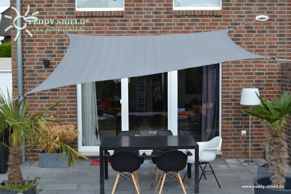 Toldo / vela rectangular  - 2,5 x 3 m - lona sombral - color gris claro