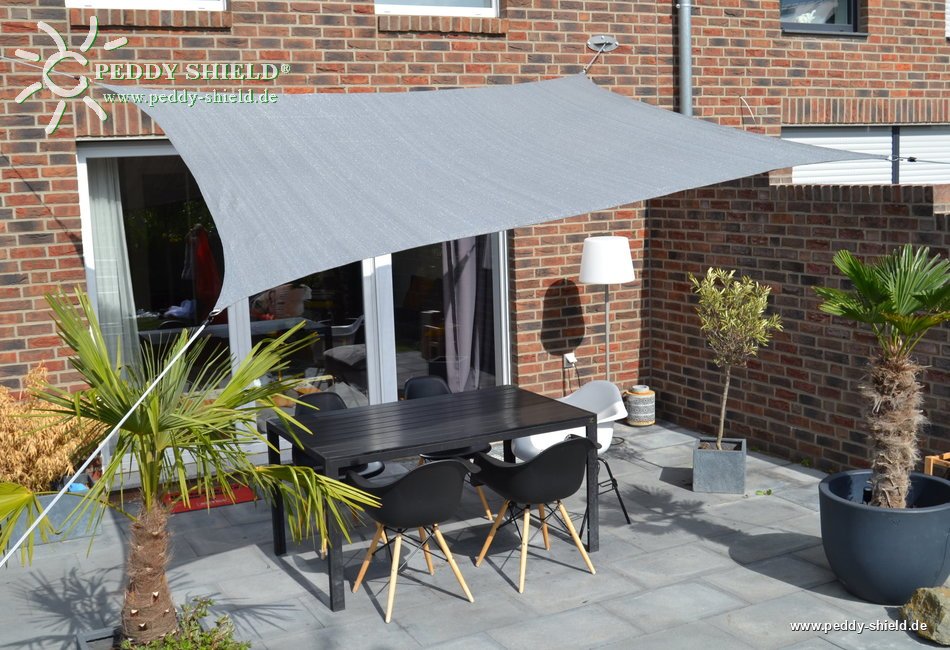 Toldo / vela rectangular  - 2,5 x 3 m - lona sombral - color gris claro