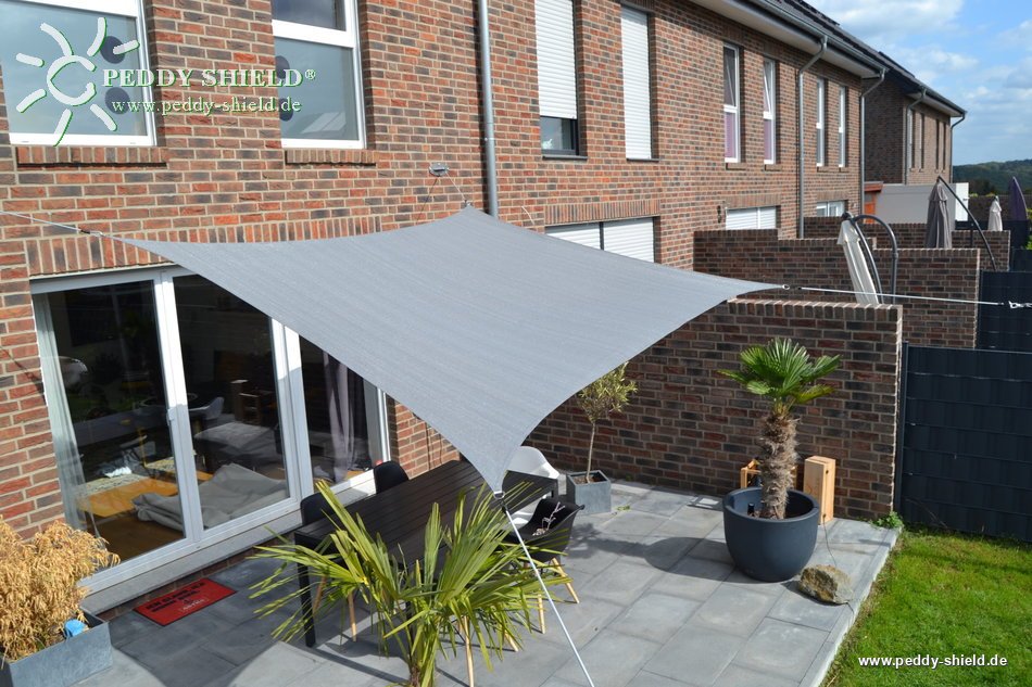 Toldo / vela rectangular  - 2,5 x 3 m - lona sombral - color gris claro