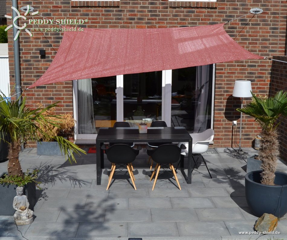 Toldo / vela rectangular  - 2,5 x 3 m - lona sombral - color terracotta