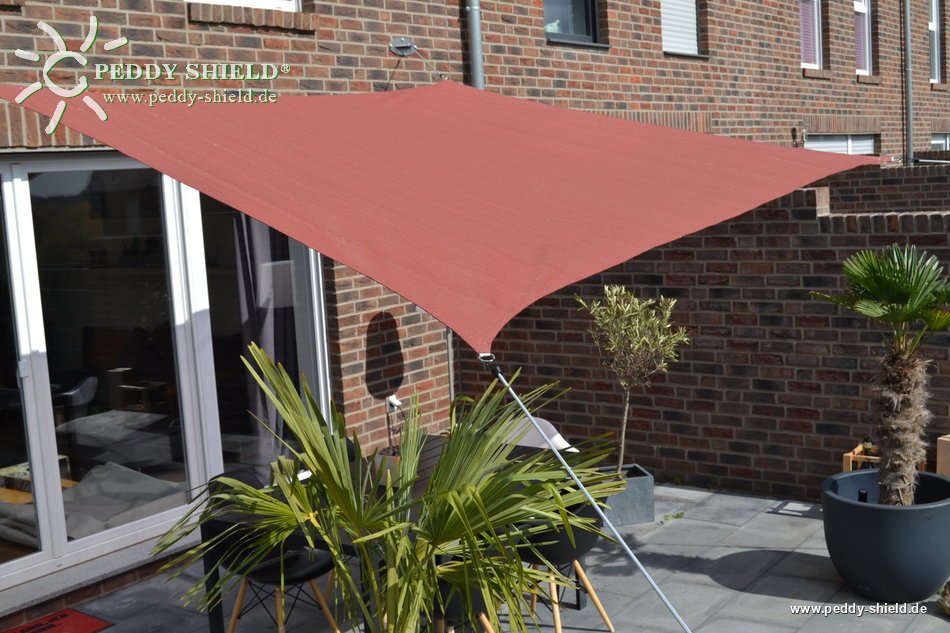 Toldo / vela rectangular  - 2,5 x 3 m - lona sombral - color terracotta