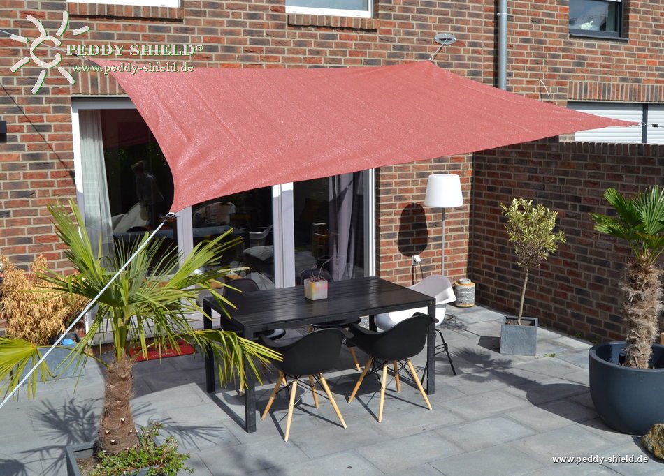 Toldo / vela rectangular  - 2,5 x 3 m - lona sombral - color terracotta