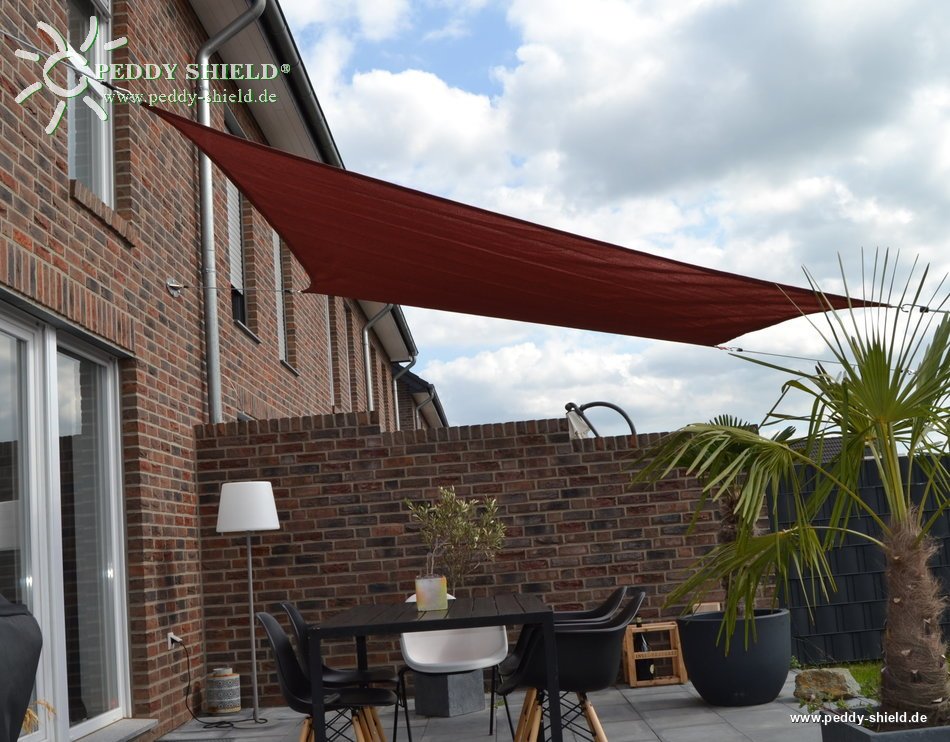 Toldo / vela rectangular  - 2,5 x 3 m - lona sombral - color terracotta