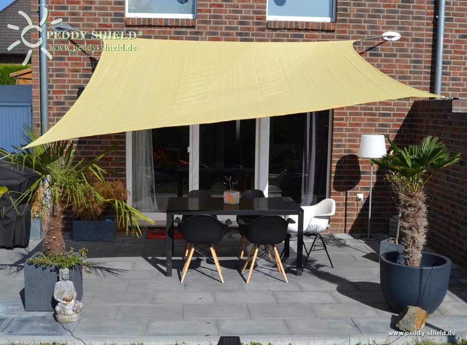 Toldo / vela rectangular  - 3,6 x 3,6 m - lona sombral - color de trigo