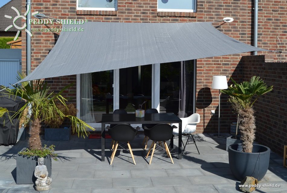 Toldo / vela rectangular  - 3,6 x 3,6 m - lona sombral - color gris claro