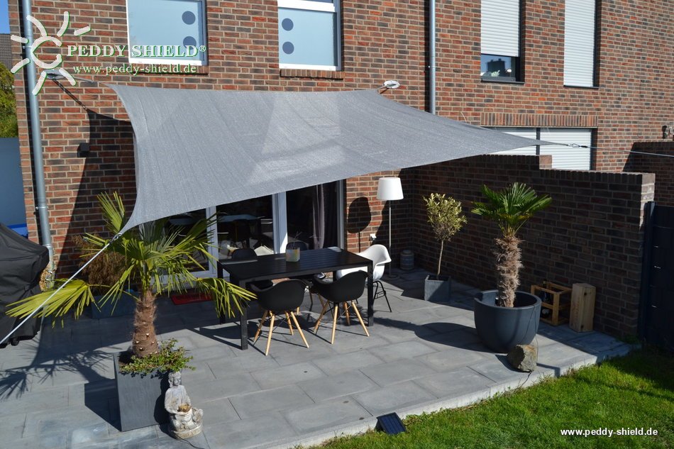 Toldo / vela rectangular  - 3,6 x 3,6 m - lona sombral - color gris claro