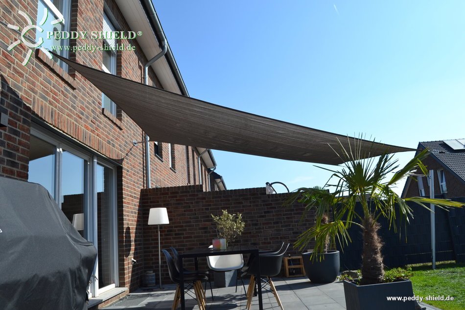 Toldo / vela rectangular  - 3,6 x 3,6 m - lona sombral - color gris claro