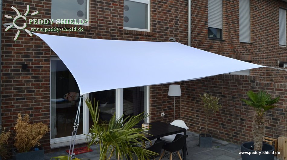 Toldo / vela rectangular  - 3 x 4 m - color blanco