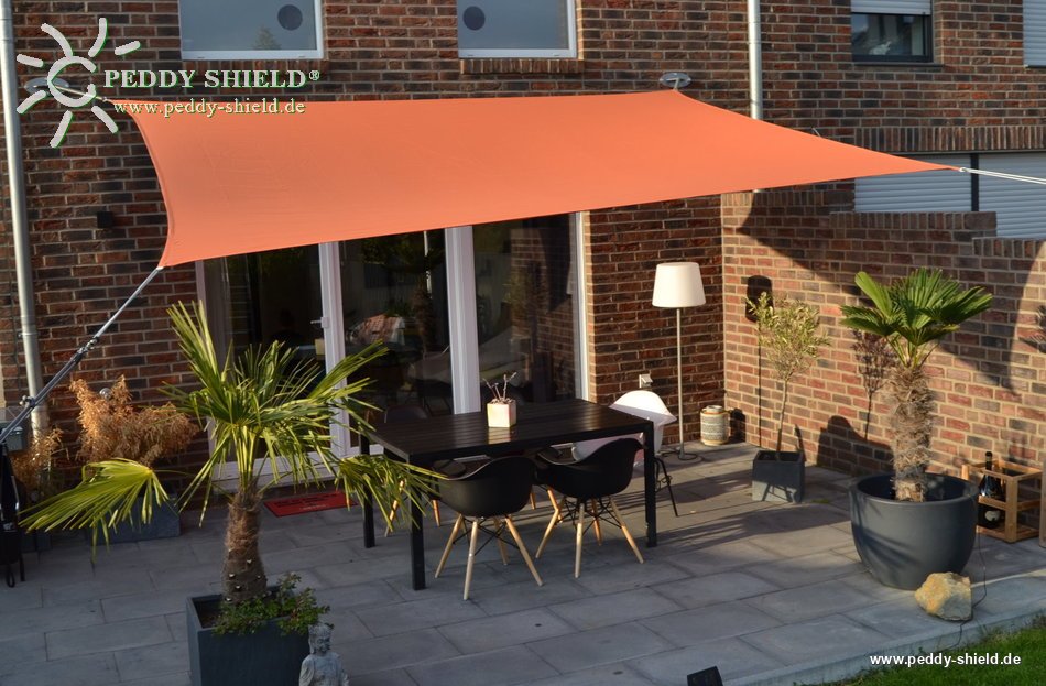 Toldo / vela rectangular  - 3 x 4 m - color uni terracotta