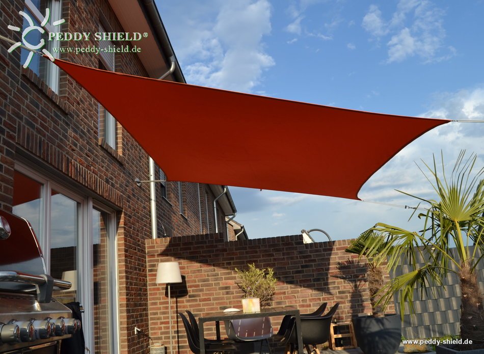 Toldo / vela rectangular  - 3 x 4 m - color uni terracotta