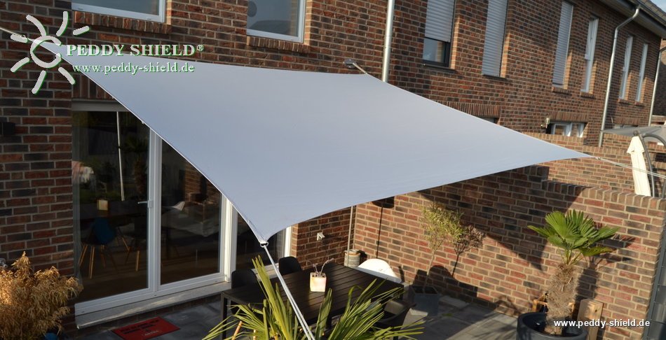 Toldo / vela rectangular - 3 x 4 m - gris claro