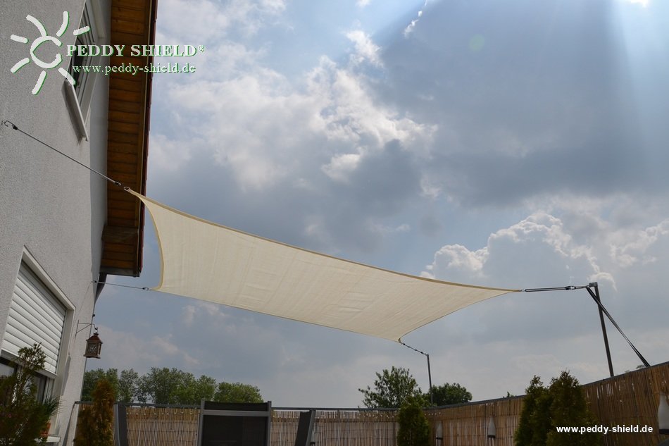 Toldo / vela rectangular  - 4 x 5 m - lona sombral - color de trigo