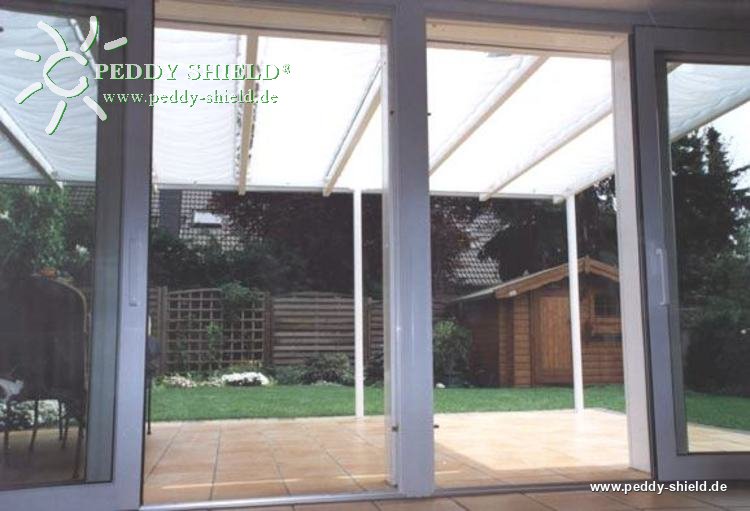 Toldo de Sol 420x140 cm, unicolor blanco