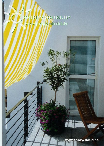 Toldo de Sol prefabricado 270x140 cm - color blanco-amarillo