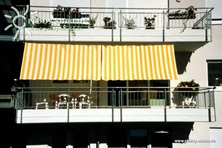 Toldo de Sol prefabricado 270x140 cm - color blanco-amarillo