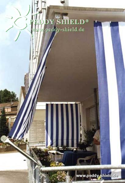 Toldo de Sol prefabricado 270x140 cm - color blanco-azul