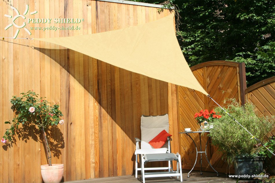 Toldo Triangular 3,0 x 3,0 x 3,0 m - lona sombral, color de trigo
