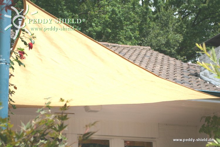 Toldo Triangular 5,0 x 5,0 x 5,0 m - lona sombral, color de trigo