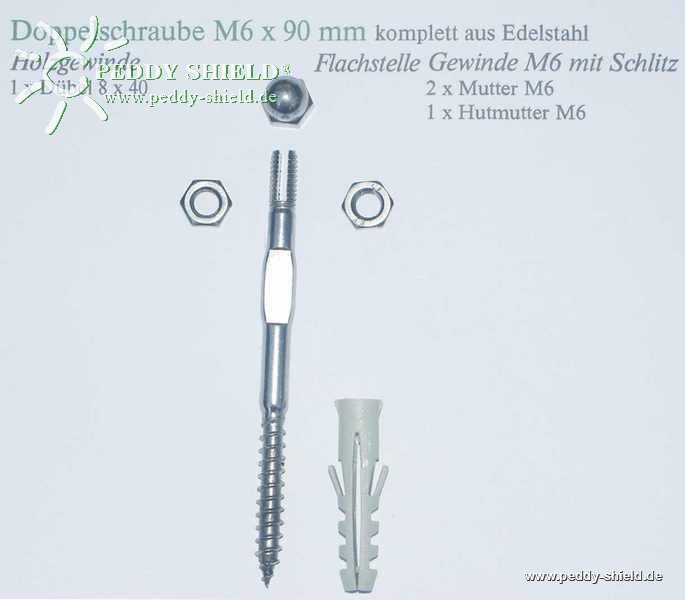 Tornillo duplo M6x90 mm - accesorio Apoyo para Enredaderas